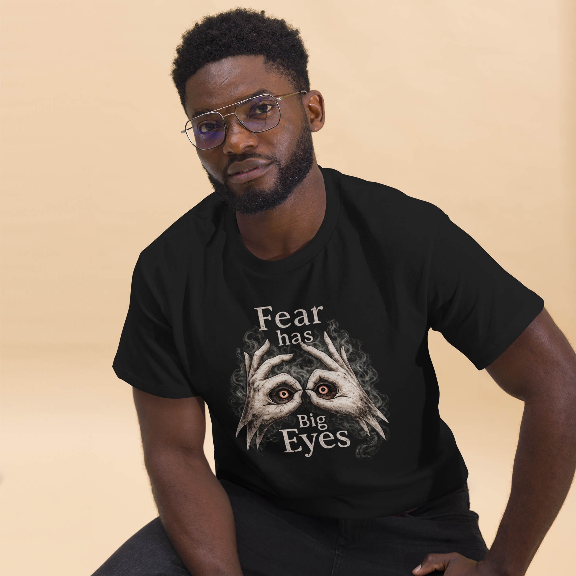 Koszulka Unisex Foxline Fear Has Big Eyes, Gildan 5000 Classic - obrazek 4