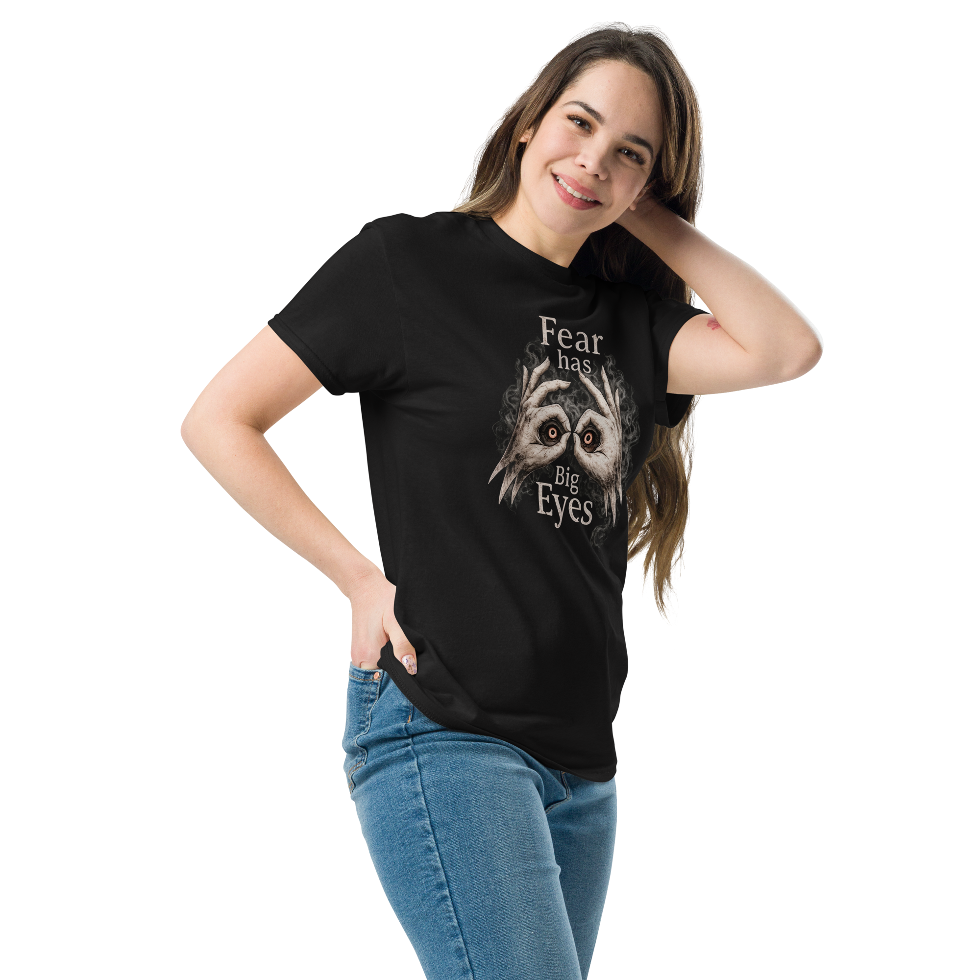 Koszulka Unisex Foxline Fear Has Big Eyes, Gildan 5000 Classic - obrazek 3