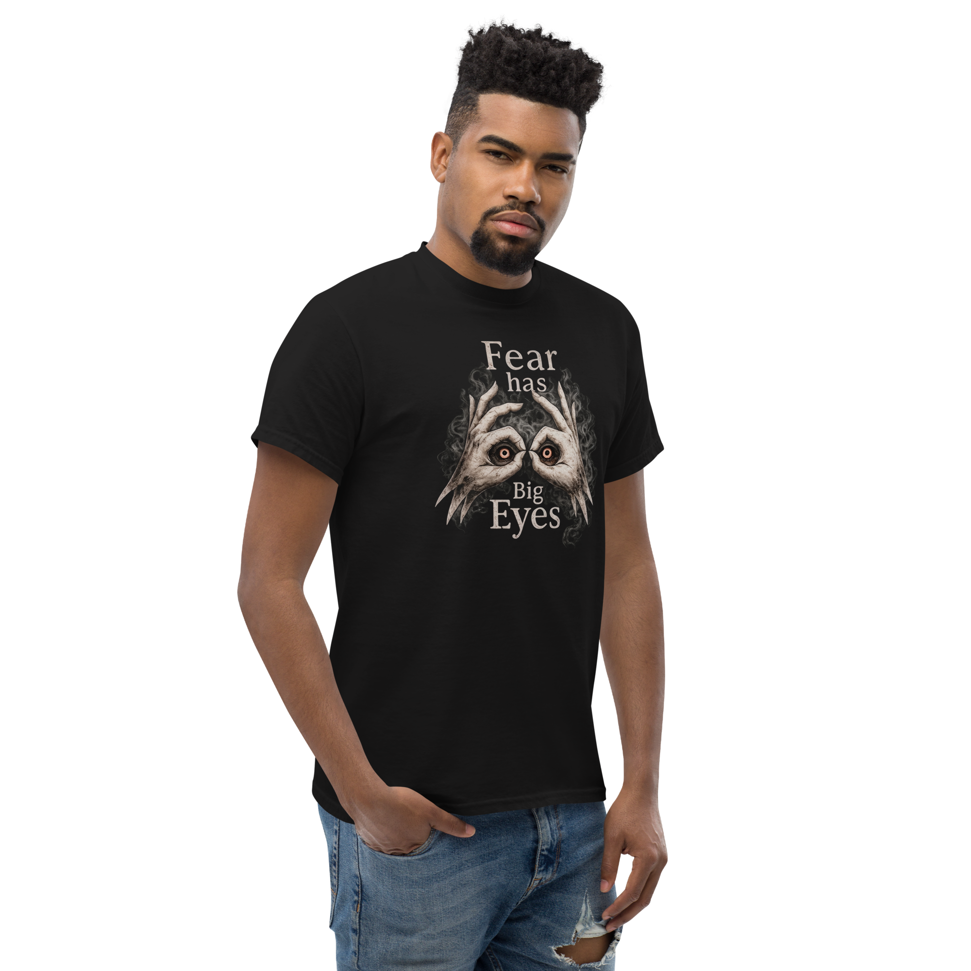 Koszulka Unisex Foxline Fear Has Big Eyes, Gildan 5000 Classic - obrazek 2