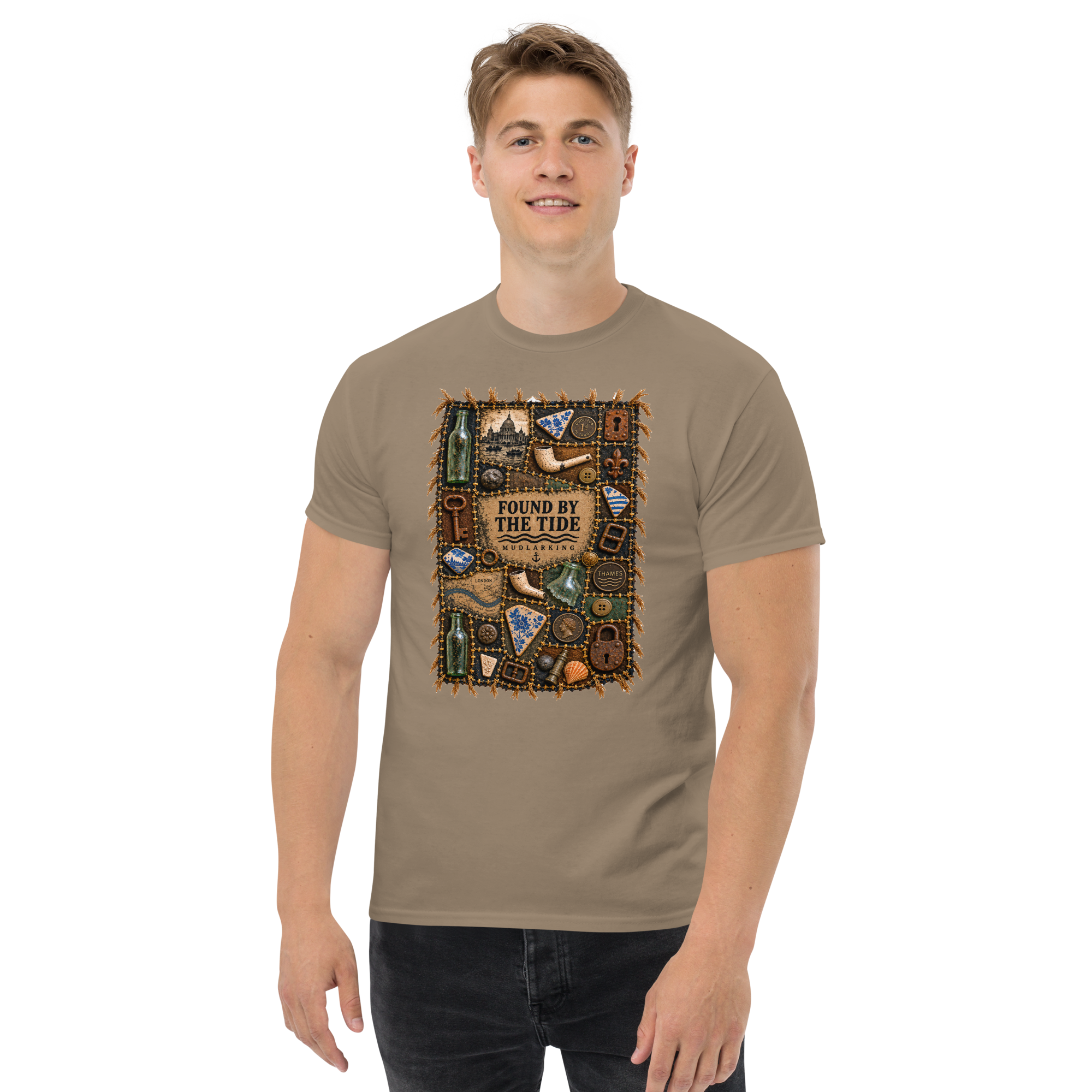 Koszulka Unisex Patchwork Stories - Found by the Tide, Gildan 5000 Classic - obrazek 3